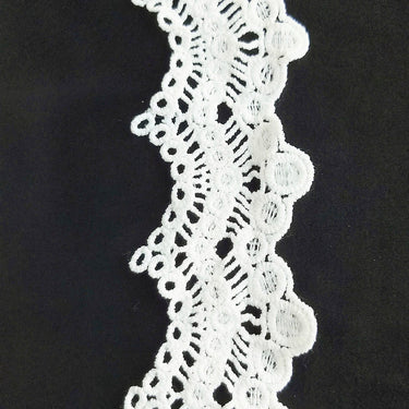 Off White Scallop Trim, Embroidered Cotton Lace Trim, Crochet Lace
